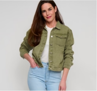 Mika Olive Denim Jacket