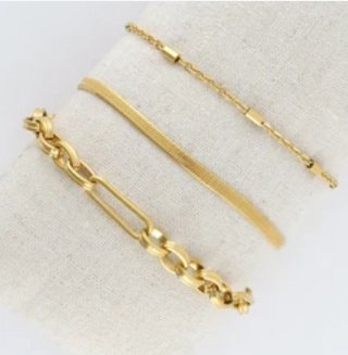 Howards Narelle Waterproof Snake Chain Bracelet Set Gold