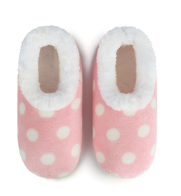 Snoozies Pink Polka Dot Slippers