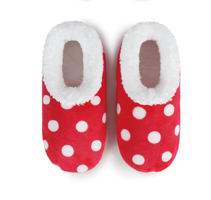 Snoozies Red Polka Dot Slippers