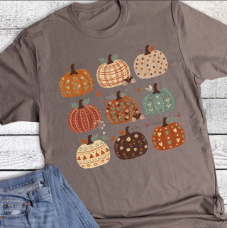 Fall Boho Pumpkin Grid Tee from the Way Down South