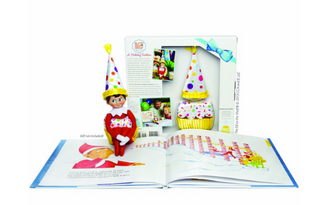 Elf on the Shelf A Birthday Tradition set with cupcake outfit and book