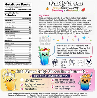 The Loaded Tea Shop Candy Crush energy drink mix packet
