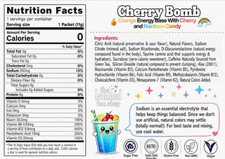 The Loaded Tea Shop Cherry Bomb energy drink mix packet