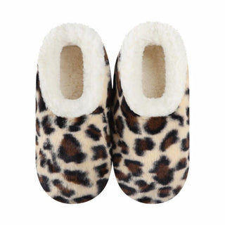 Snoozies Spot On Cream Leopard Slippers