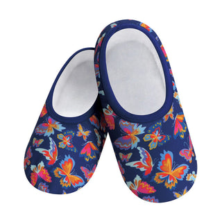 Snoozies Skinnies Multi Butterfly Slippers
