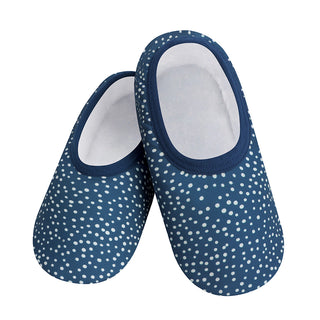 Snoozies Skinnies Random Dots Blue Slippers