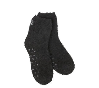 World's Softest Socks Cozy Quarter with Grippers Black