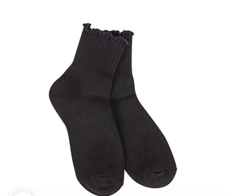 World's Softest Socks Weekend Quarter Ruffle Black