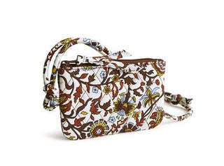 Vera Bradley Zip Card Pouch Lanyard Marrakesh Vines Cream