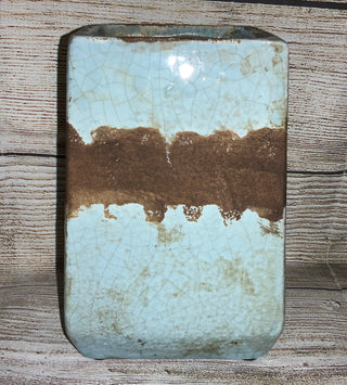 Crackled Glaze Blue/Brown Vase