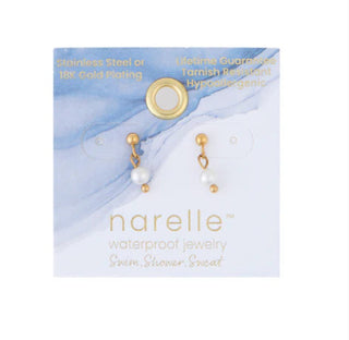 Howard's Narelle Waterproof Pearl Dangle Stud Earrings Gold