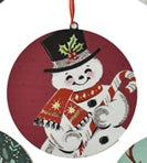 Vintage Style Holiday Disc Ornament