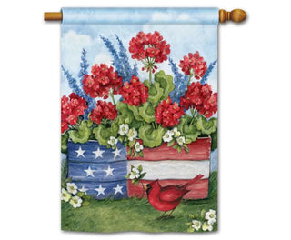 Patriotic Planter Box Standard House Flag