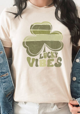 Kissed Apparel Retro Lucky Vibes Shamrock T-Shirt