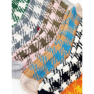 Plaid Pattern Soft Fuzzy Winter Socks