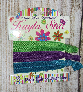 Kayla Star 3 Pack Hair or Wrist Ties