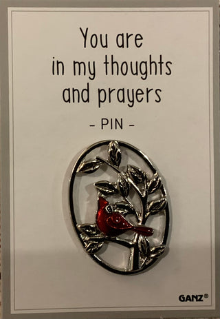 Memorial Cardinal Pin You Are In My Thoughts & Prayers