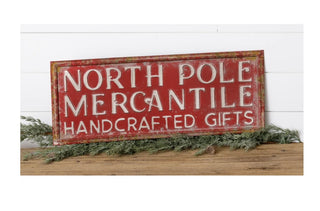 North Pole Embossed Sign