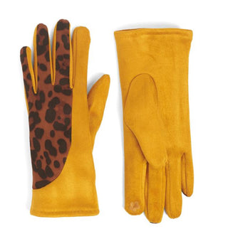 Coco + Carmen Microsuede Animal Touchscreen Gloves - Mustard 2136382
