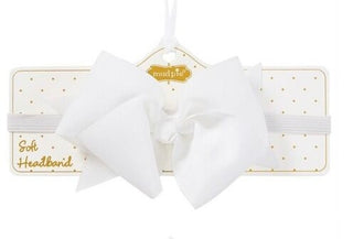 Mudpie Soft Headband White Bow