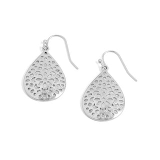 Whispers Silver Flower Drop Earrings WN004537