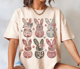 Southern Backroad Tees Couqette Easter Bunny Shirt Ivory