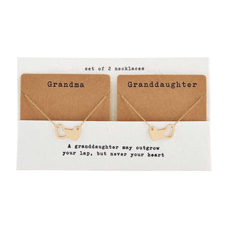 Mudpie Grandma Granddaughter Charm Necklace Set