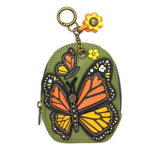 Chala 638 Mini Coin Purse Keychain Monarch Butterfly