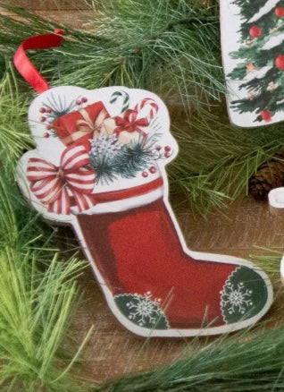 Stocking Vintage Print Christmas Ornament