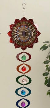 Stainless Steel Hanging Wind Spinner w/Jewels Style 2