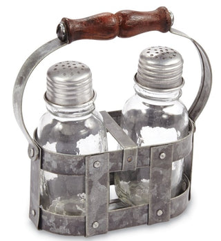 Mudpie Strapping Metal Salt & Pepper Set
