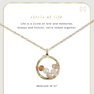 Coco+Carmen Circle of Life Necklace Gold/Pink