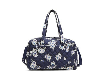 Vera Bradley Performance Twill Large Travel Duffel Blooms and Branches Navy