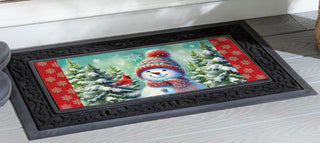 Snowman With Cardinal Switch Mat