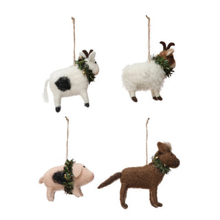 Wool Farm Animal Ornament