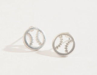 Howard's Baseball Stud Buds Earrings Silver