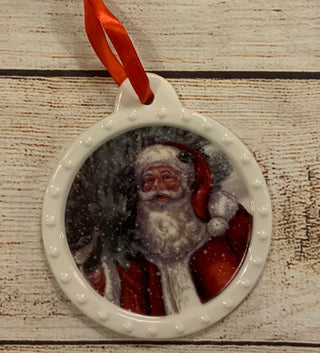 Ceramic Santa Ornament