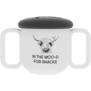 Silicone Snack Bowl w/Lid In the Moo-D For Snacks