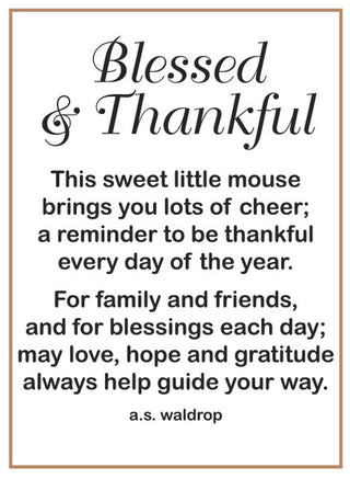 Blessed & Thankful Mouse w/Pumpkin