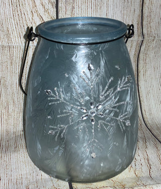 Glass Jar w/Snowflake & String Lights