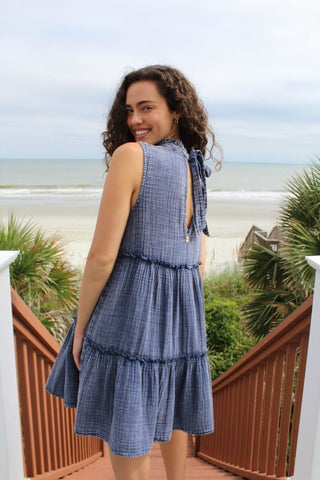 Simply Southern Tieback Dress Indigo