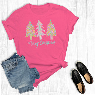 The Way Down South Merry Christmas Pink Pastel Christmas Trees