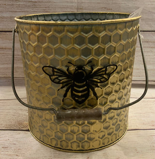Metal Embossed Bee Bucket
