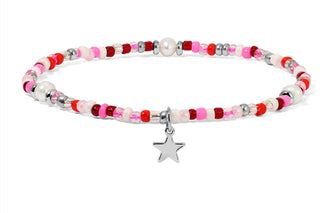 My Fun Colors Flamingo Seed Bead & Pearl Anklet