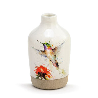 Red Flower Hummingbird Vase