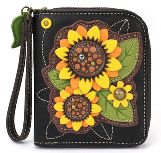 Chala Zip Around Wallet Sunflower Group Black 839