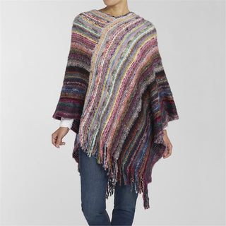 Coco + Carmen Chunky Chevela Magenta Ombré Stripe Poncho