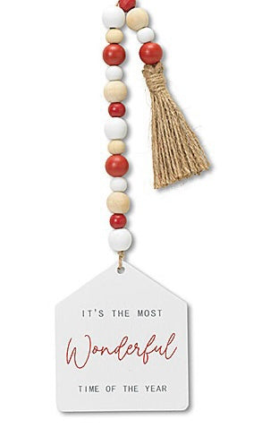 The Most Wonderful Time Wood Bead Garland