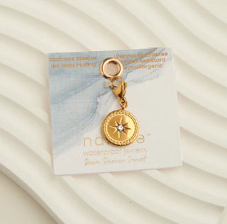 Howard's Narelle Waterproof Compass Charm with Stone Gold